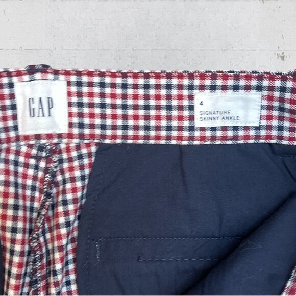 Gap Signature Skinny Ankle Red, White, Blue Plaid Size 4 - Picture 9 of 12